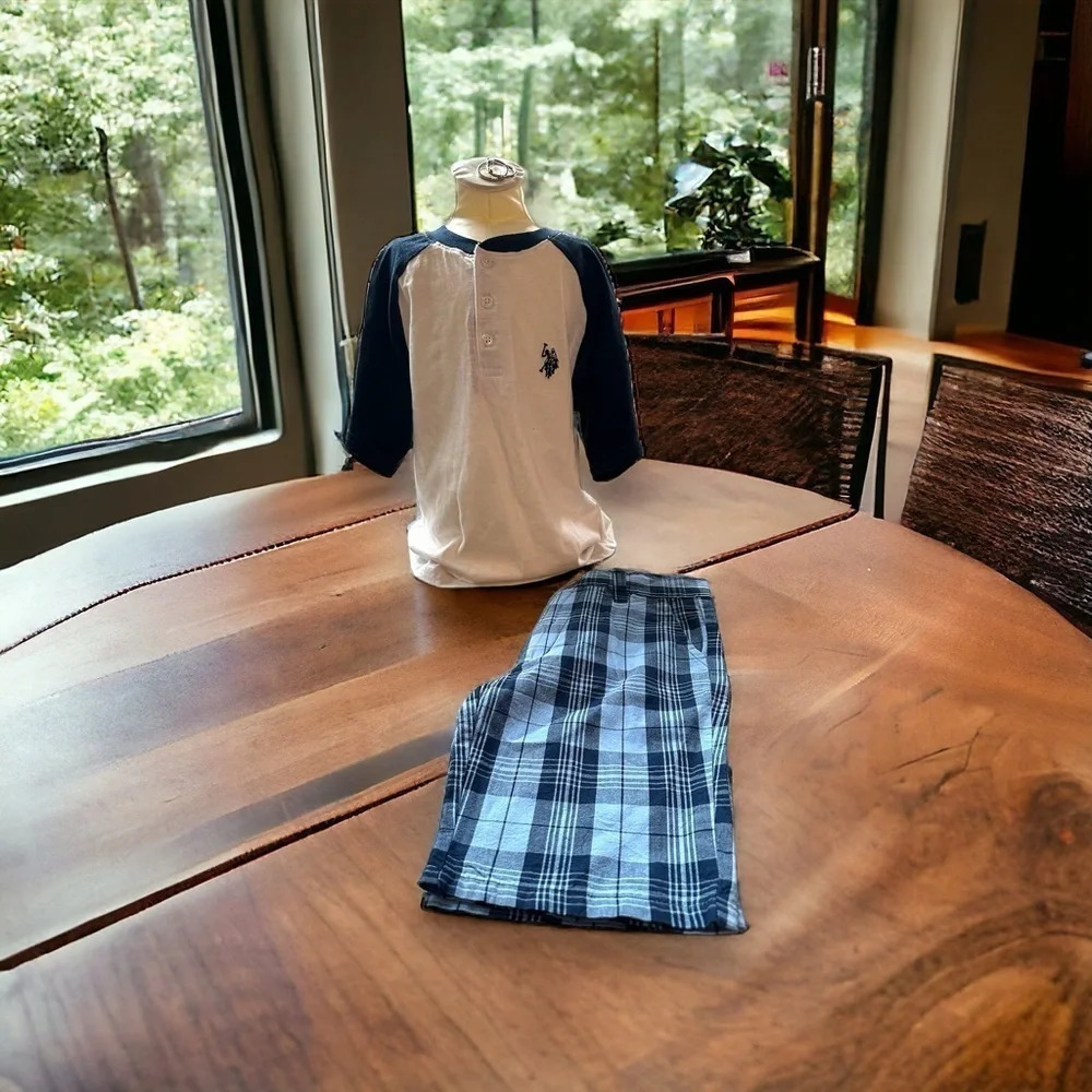US POLO ASSN boys 5/6 summer short outfit